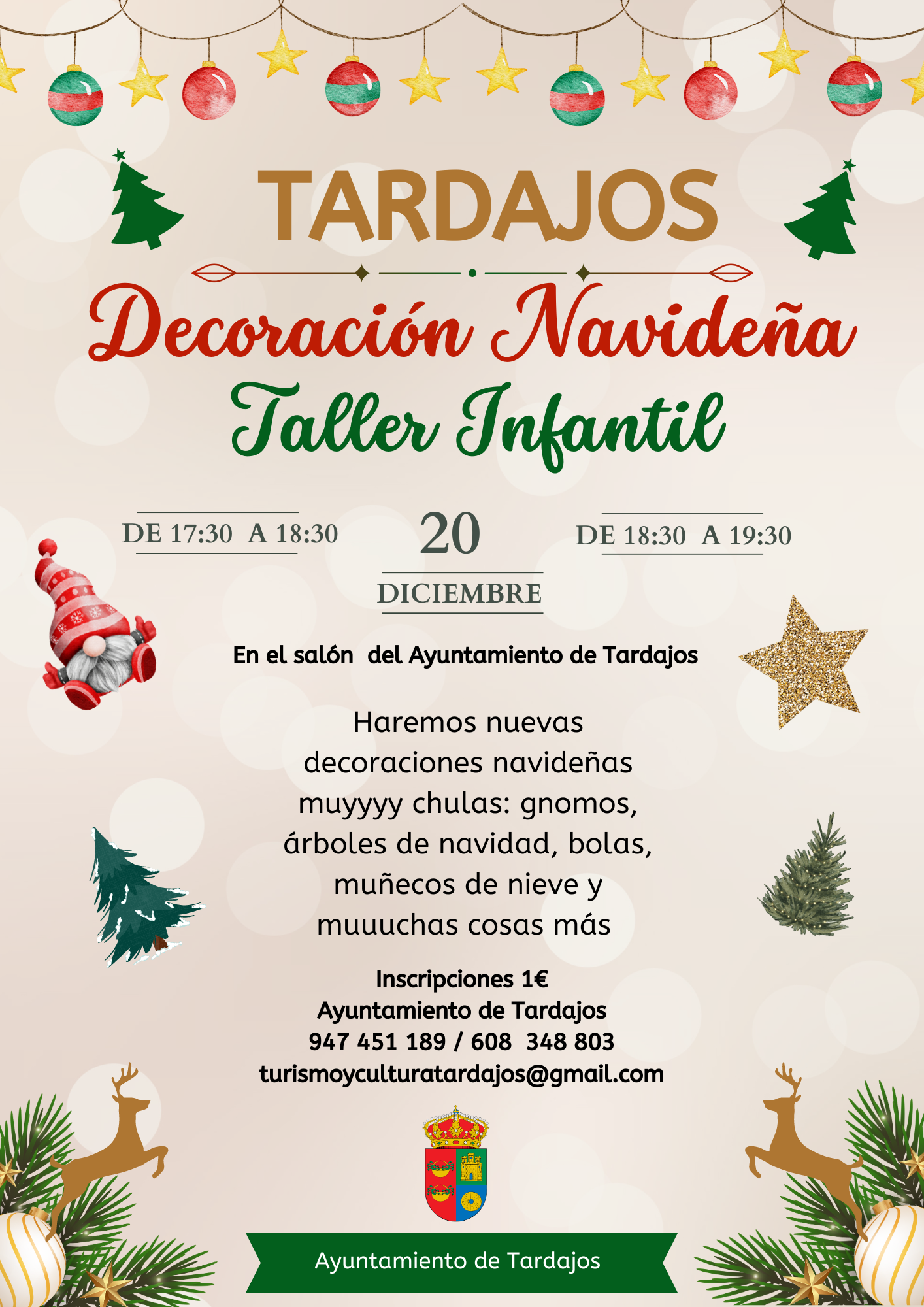 TALLER INFANTIL DE DECORACIÓN NAVIDEÑA