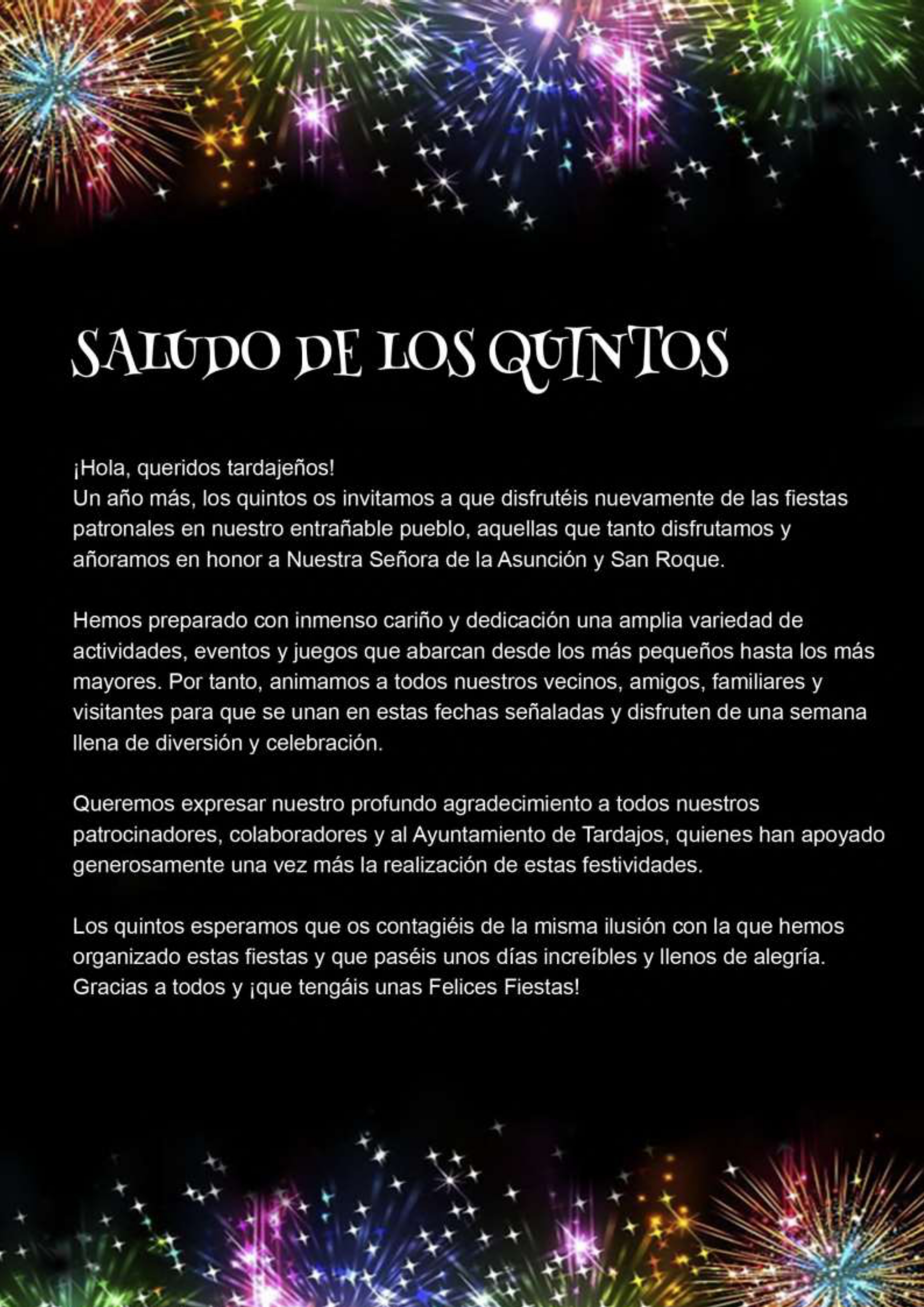 FIESTAS NUESTRA SEÑORA DE LA ASUNCIÓN, SAN ROQUE Y SU PERRO 2023