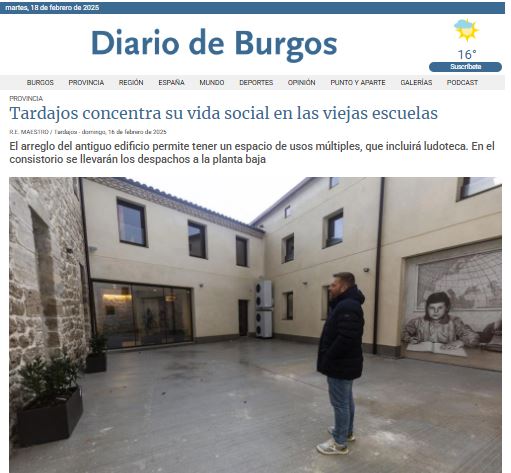 Titular y foto de la noticia publicada en el Diario de Burgos.  