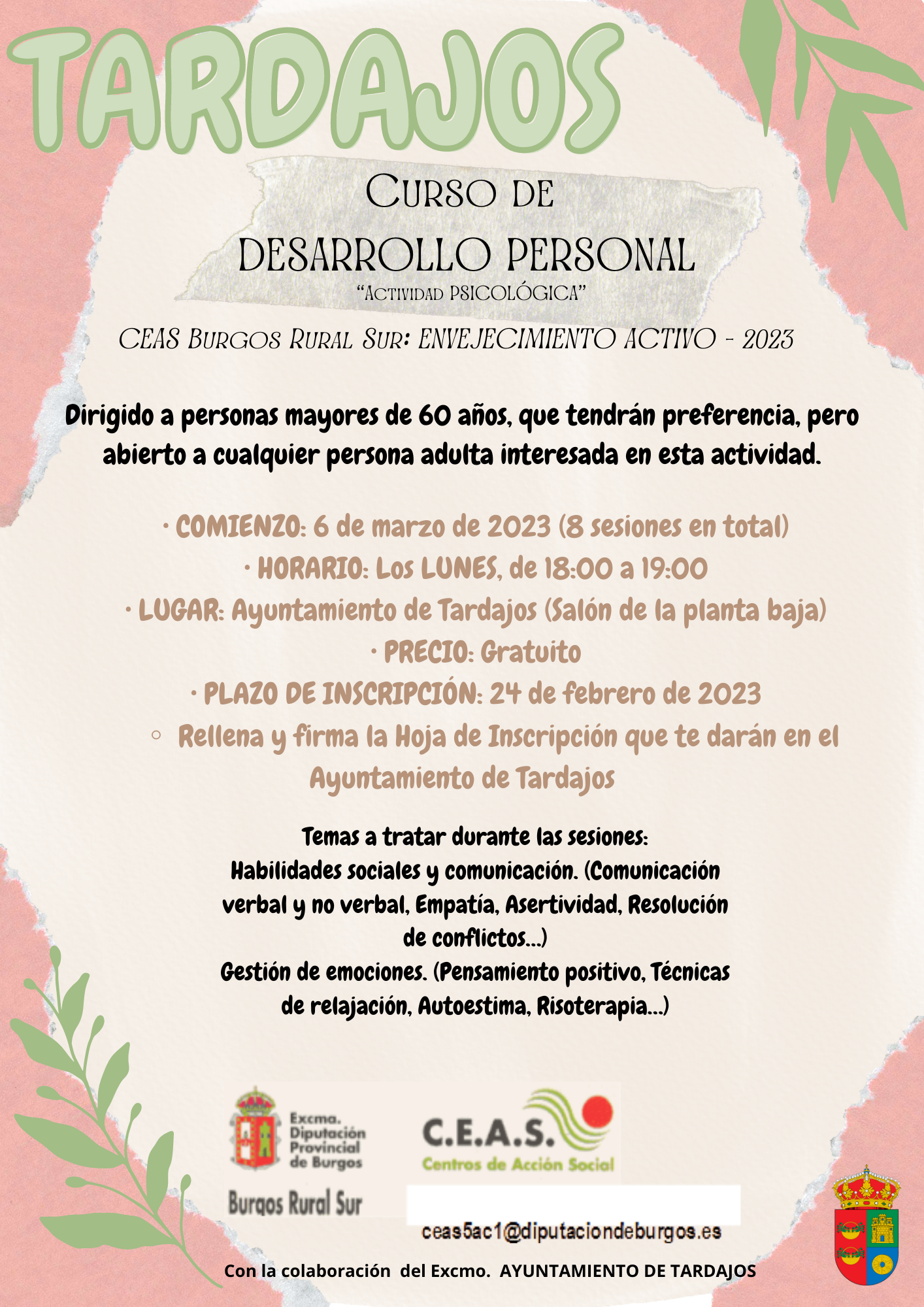 CURSO DE DESARROLLO PERSONAL - ENVEJECIMIENTO ACTIVO 2023